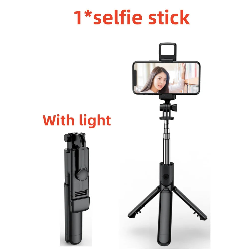Nuevo trípode FGCLSY para cámara de smartphone, soporte con disparador Bluetooth y luz, soportes inalámbricos para palo selfie con soporte para teléfono