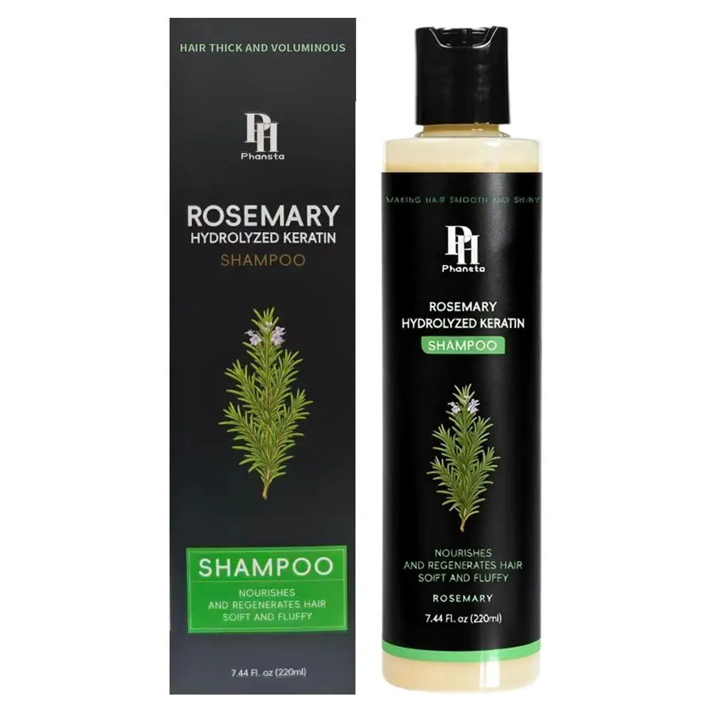 Champú de romero orgánico de 100 ml/220 ml con aceite espesante para el crecimiento del cabello, ideal para cabello fino y con caída. Champú natural voluminizador.