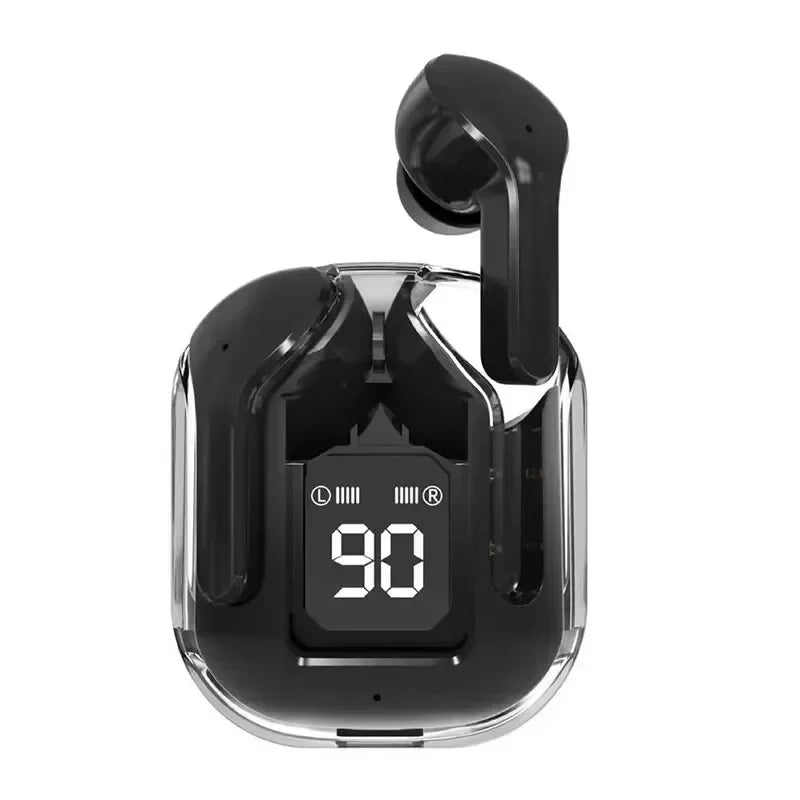 Auriculares inalámbricos mini T2 con pantalla digital LED de encendido, sonido estéreo, Bluetooth 5.3, compatibles con iPhone, Xiaomi y Lenovo.