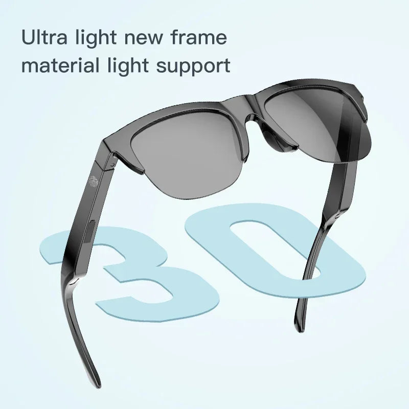 Nuevas gafas de sol inteligentes Bluetooth V5.3, ideales para deportes al aire libre, con auriculares HIFI, color negro, tecnología anti-contacto y protección UV para hombres y mujeres.