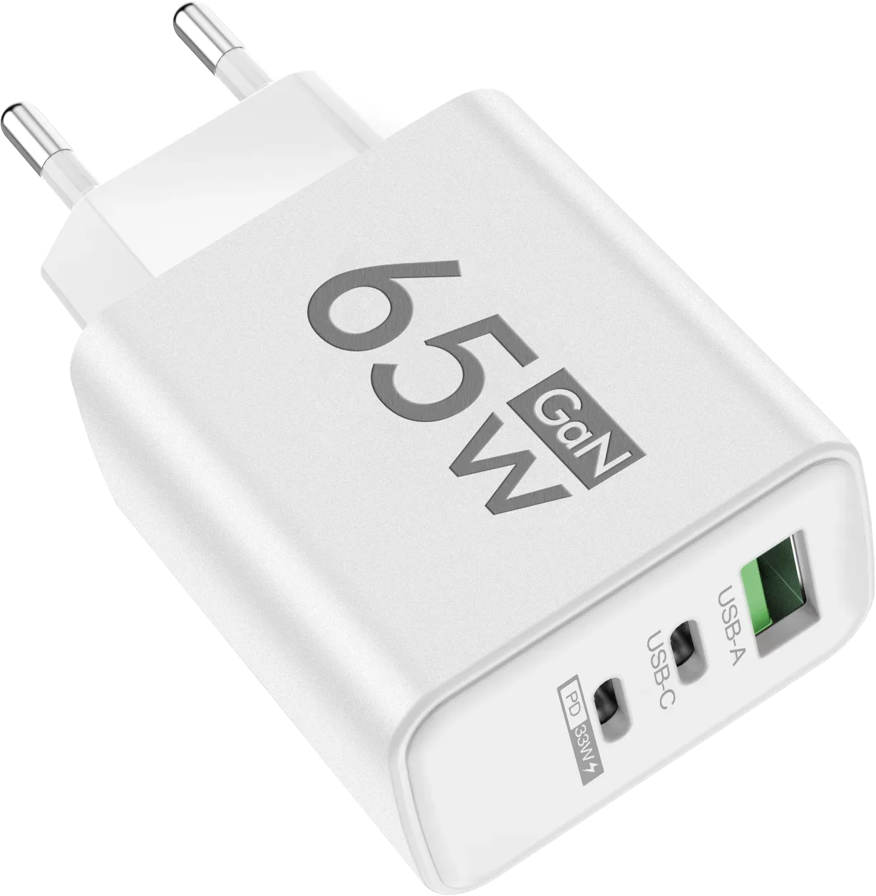 Cargador rápido GaN PD 3 en 1 para iPhone 15, Samsung, Huawei y Xiaomi: adaptador de carga rápida con puertos USB tipo C y USB.