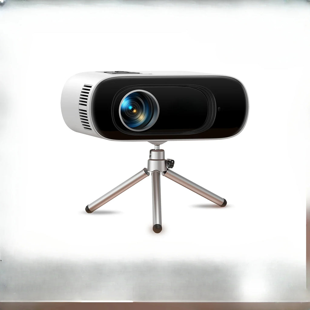 Mini proyector Full HD compatible con 1080P, 16000 lúmenes, corrección trapezoidal automática, WiFi, Bluetooth, proyector de vídeo portátil para cine en casa.