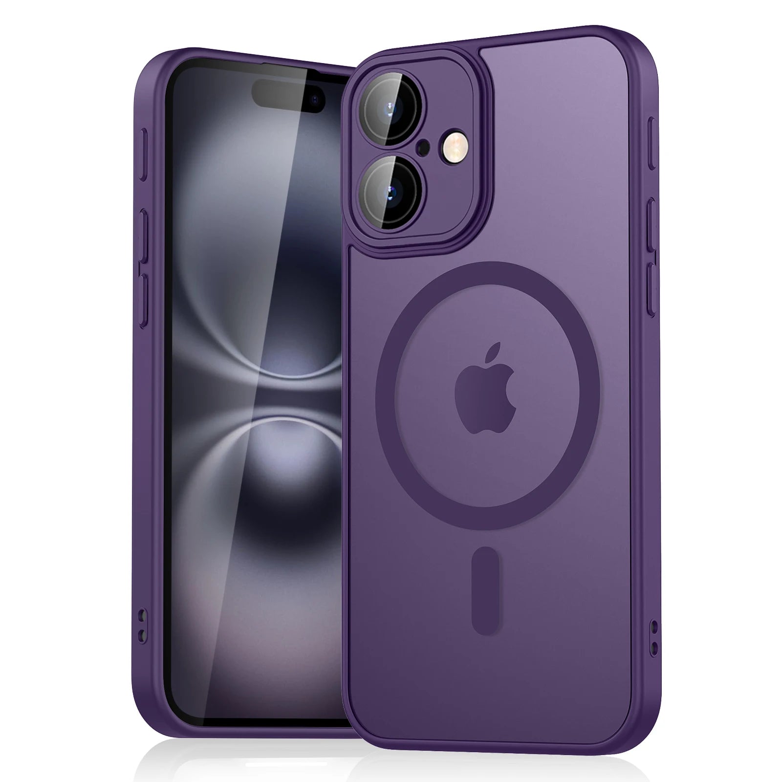 Funda de lujo magnética, mate, translúcida y a prueba de golpes para iPhone 11 12 13 14 15 16 con cubierta de carga inalámbrica MagSafe.