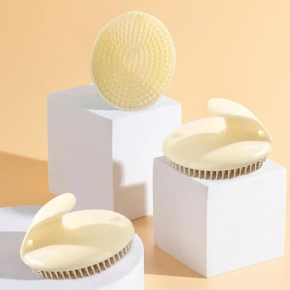 Cepillo de silicona para champú, cabezal de masaje para el cuero cabelludo, peine para lavar el cabello, cepillo de masaje corporal, cepillo para ducha y baño.