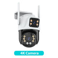 Cámara IP PTZ de tres lentes para exteriores, HD, con tres pantallas, WiFi, seguimiento automático y doble lente, CCTV inalámbrica iCsee