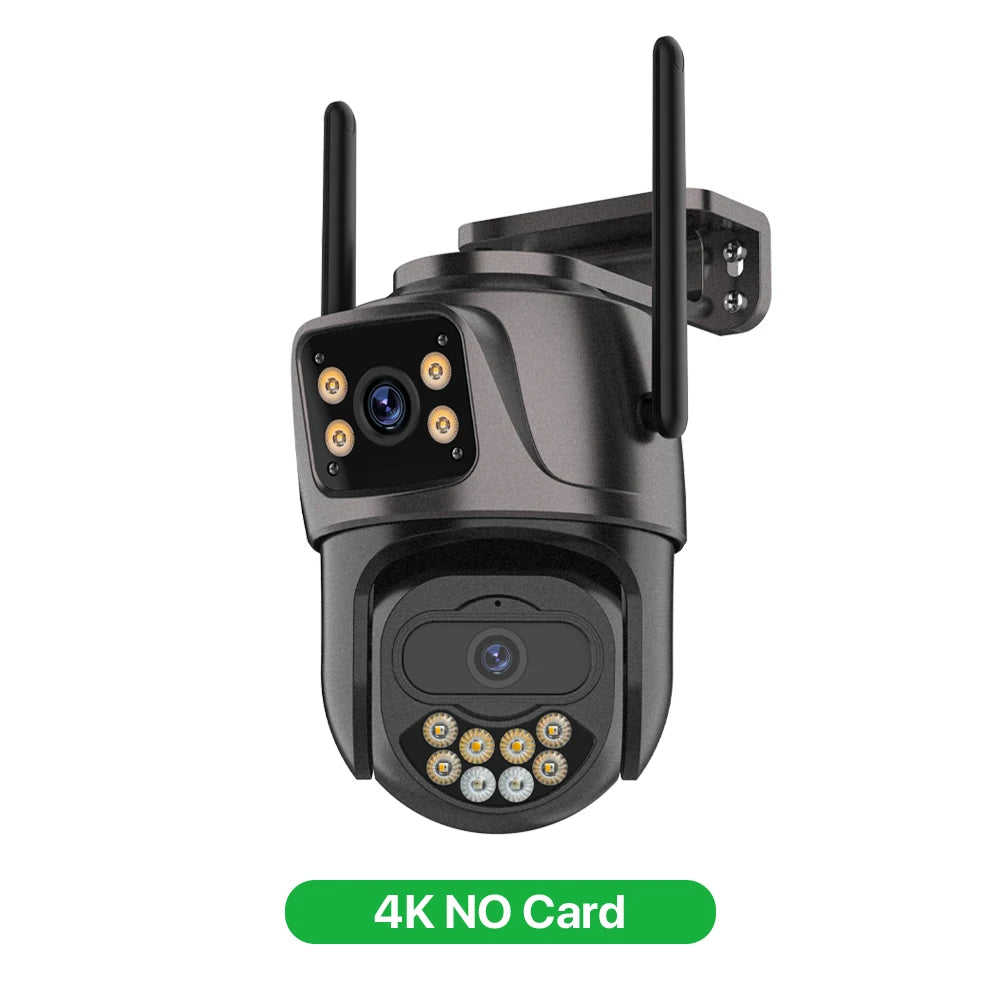 Cámara IP HD 6K 9MP para exteriores, cámara WiFi externa de tres lentes, pantalla dual 4K/2K, cámara de seguridad PTZ con seguimiento automático y vigilancia iCSee