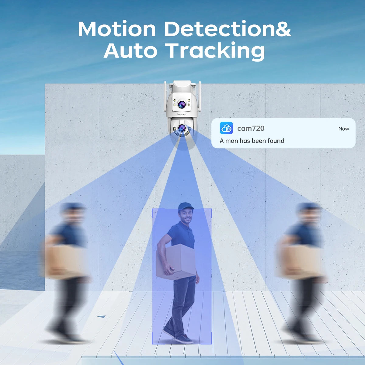Cámara de vigilancia Lenovo 4K WiFi 5G WiFi para exteriores, doble lente, PTZ, IP, seguimiento automático, audio y video, ONVIF, CCTV de seguridad.