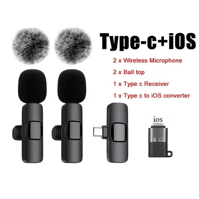 Micrófono de solapa inalámbrico Mini USB-C con reducción de ruido para iPhone y Android, ideal para transmisiones en vivo y entrevistas. Micrófono portátil de mano.