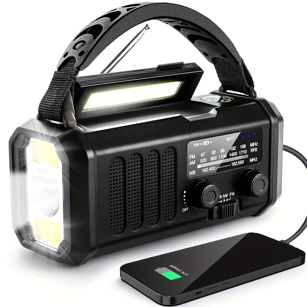 Radio portátil de emergencia con energía solar (10000 mAh)