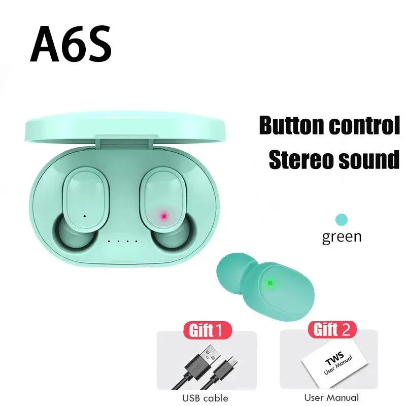 Auriculares inalámbricos Bluetooth TWS A6S con cancelación de ruido y micrófono para Huawei Xiaomi Redmi