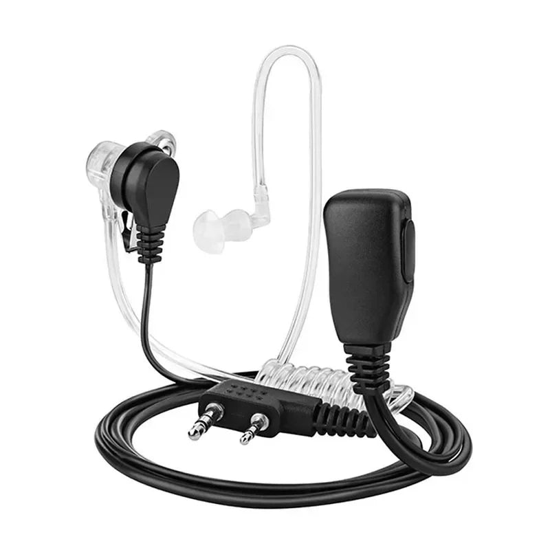 Auriculares con micrófono PTT de 2 pines, tubo acústico oculto, auricular intrauditivo para radios CB Kenwood TYT Baofeng UV-5R BF-888S.