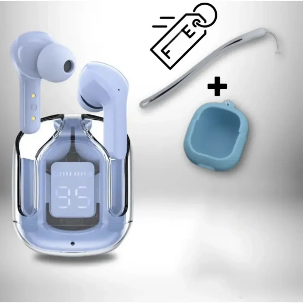 Auriculares inalámbricos mini T2 con pantalla digital LED de encendido, sonido estéreo, Bluetooth 5.3, compatibles con iPhone, Xiaomi y Lenovo.
