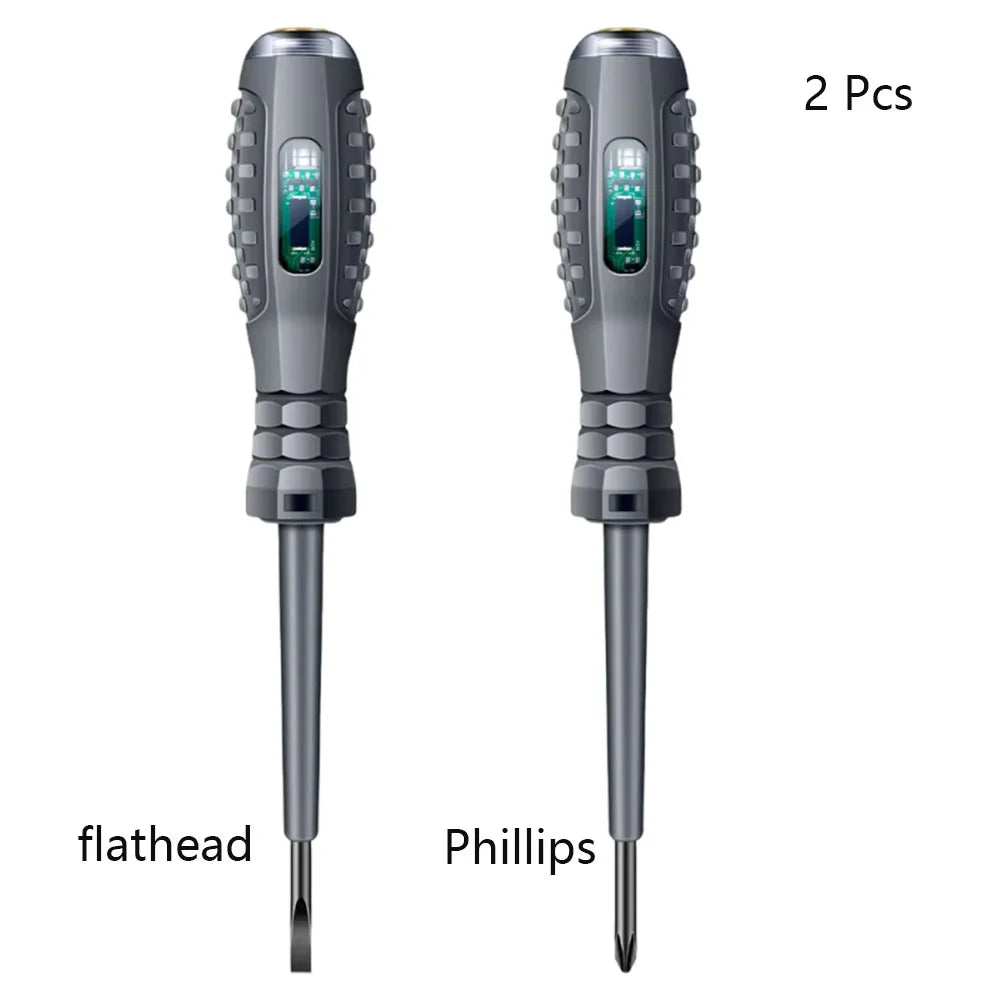 Destornillador de prueba multifuncional para electricistas, lápiz de prueba de inducción sin contacto de CA, comprobador de voltaje de 70-600 V, luces de inducción rojas y verdes.