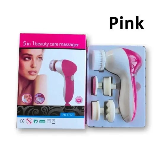 Limpiador facial eléctrico 5 en 1: cepillo limpiador facial, máquina de lavado, masajeador para el cuidado de la piel, limpiador de puntos negros, herramientas de limpieza facial.