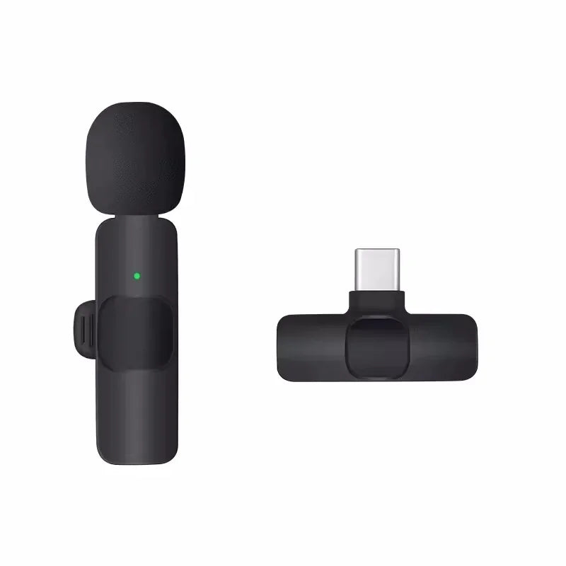 Micrófono de solapa inalámbrico Mini USB-C con reducción de ruido para iPhone y Android, ideal para transmisiones en vivo y entrevistas. Micrófono portátil de mano.
