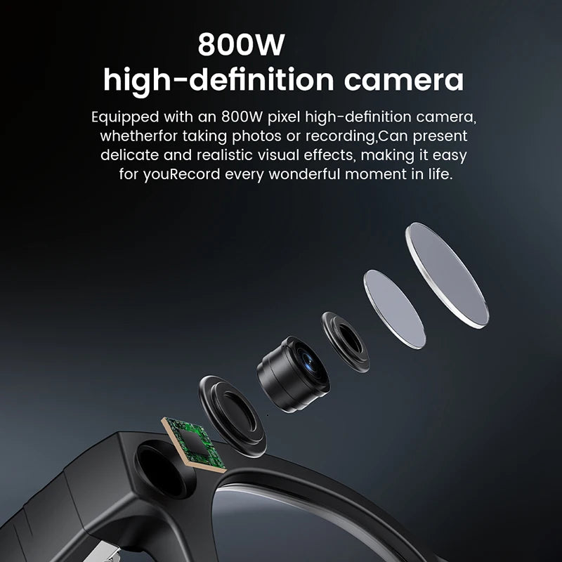 Gafas inteligentes 2026 con fotos y vídeos HD, OpenAI, grabación, traducción, táctiles, lentes fotocromáticas, Bluetooth, llamadas, música y funciones multifunción.