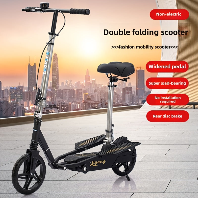 Patinete plegable de dos ruedas para desplazamientos urbanos (sin batería)