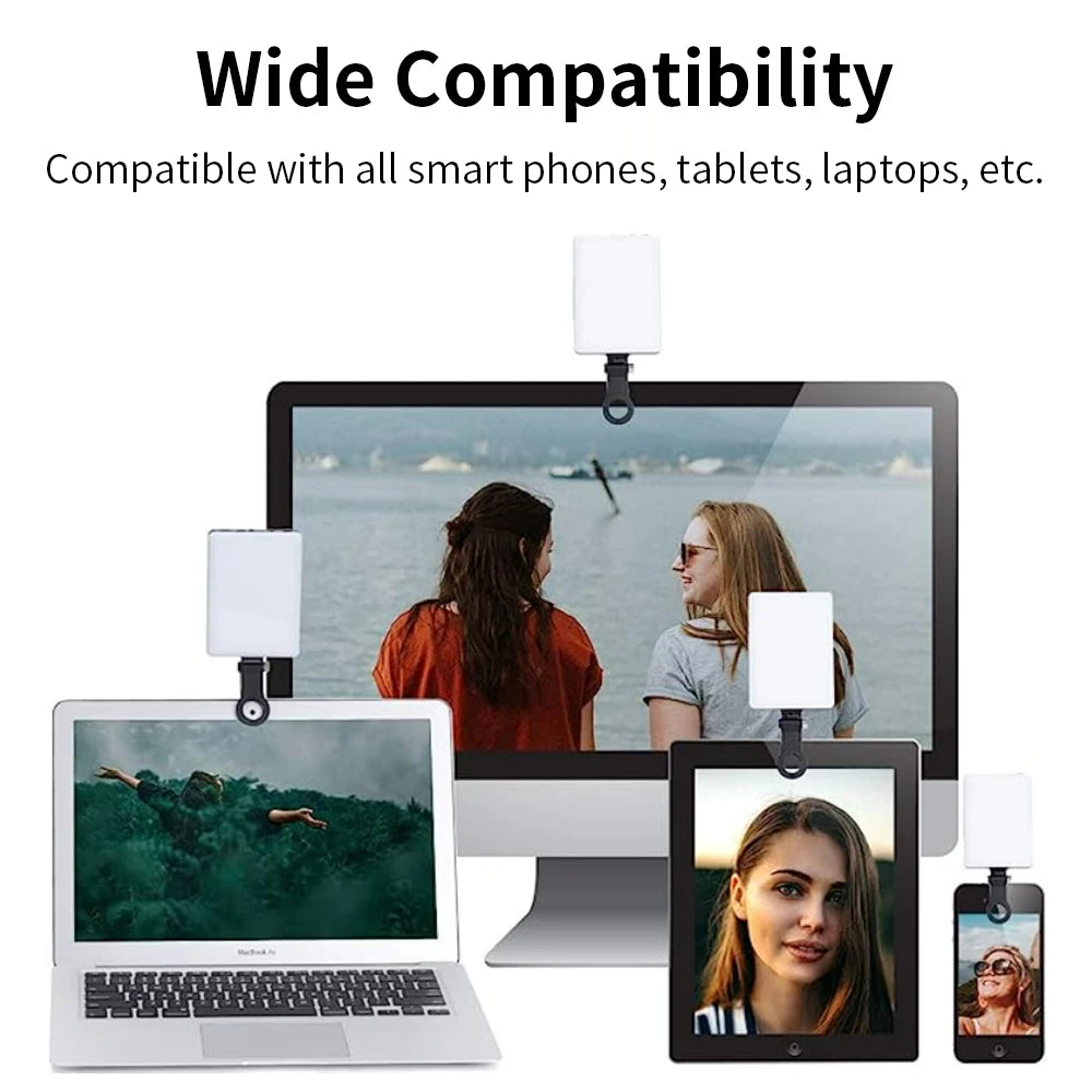 Liquidación_Luz para selfies de smartphone, luz para videoconferencias, luz LED portátil compatible con teléfonos móviles, iPads, portátiles y cámaras_