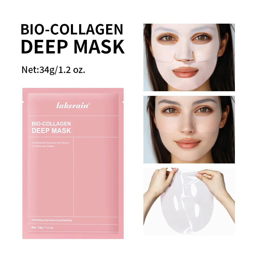 Mascarilla coreana de colágeno profundo, mascarilla facial peel-off antiarrugas lifting, mascarillas para el cuidado de la piel, Bio Pack, envoltura nocturna para mujer, piel de noche.