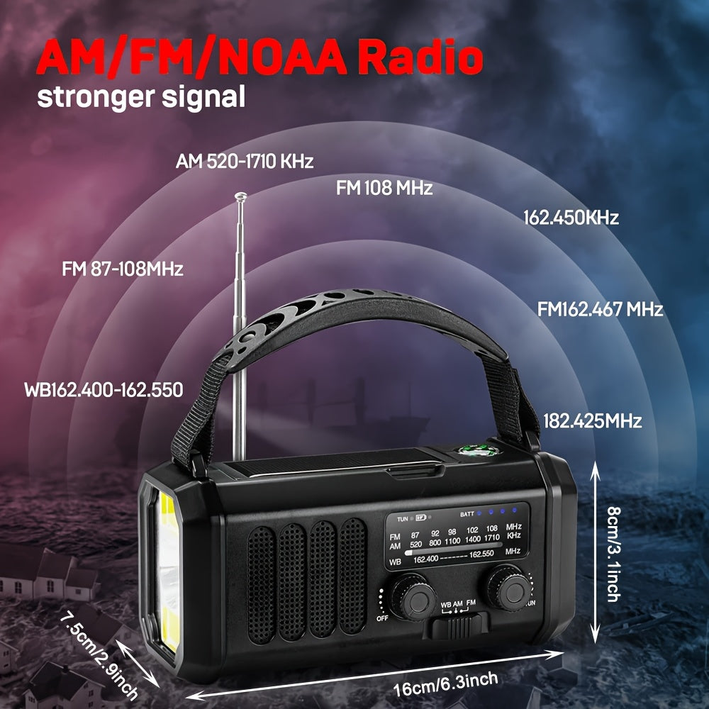 Radio portátil de emergencia con energía solar (10000 mAh)