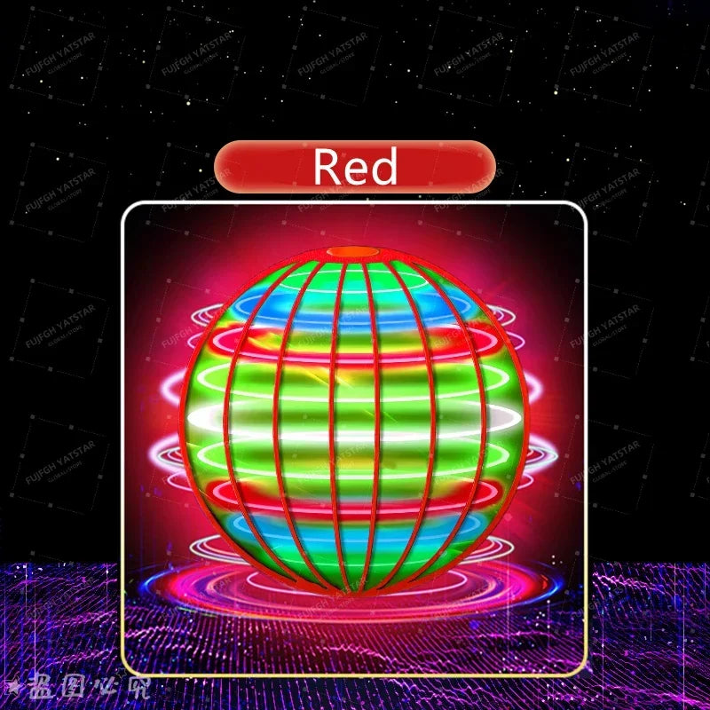 Bola voladora suspendida con LED de color, bola boomerang automática, bola mágica negra de tecnología avanzada, juguetes voladores giroscópicos antigravedad para niños