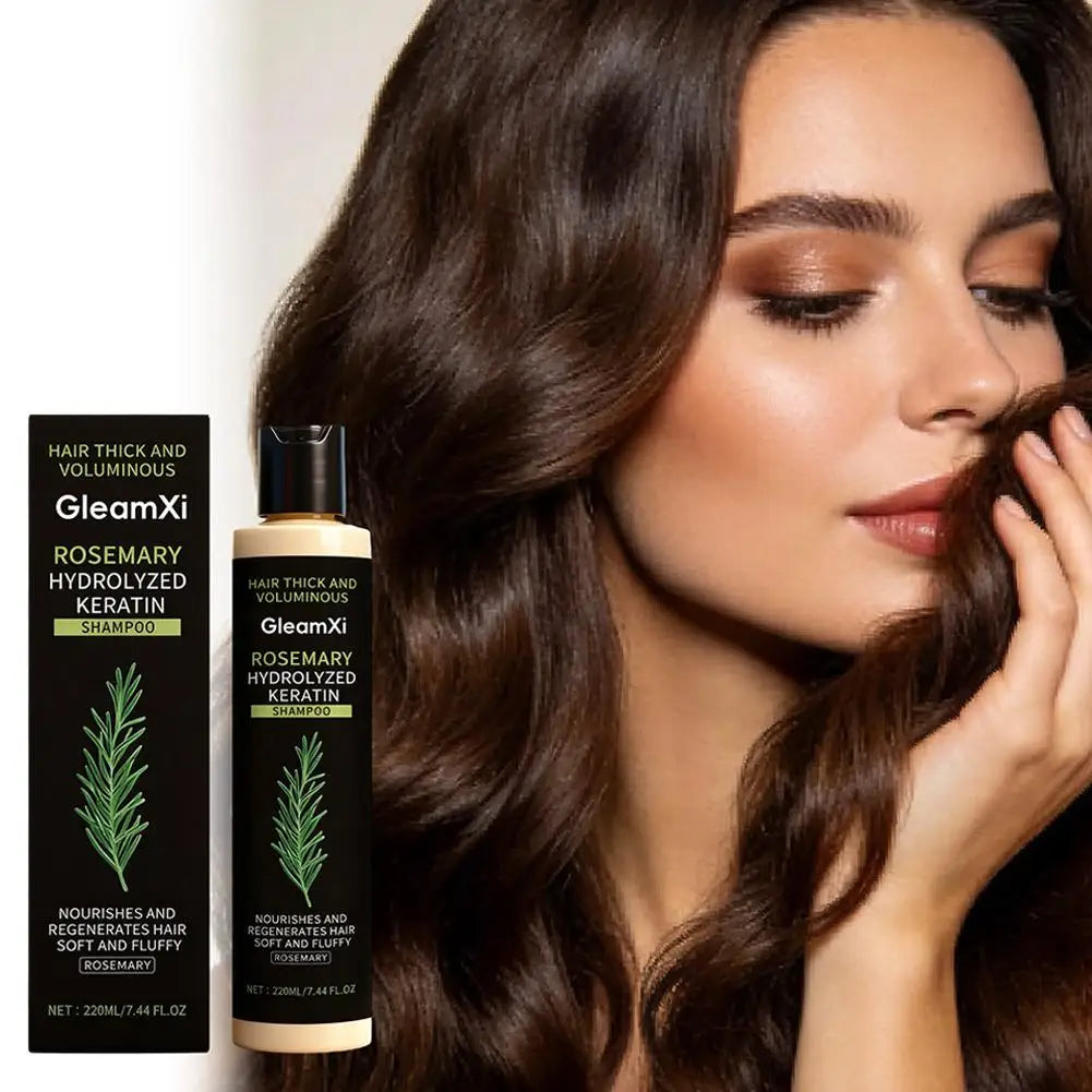 Champú de romero orgánico de 100 ml/220 ml con aceite espesante para el crecimiento del cabello, ideal para cabello fino y con caída. Champú natural voluminizador.