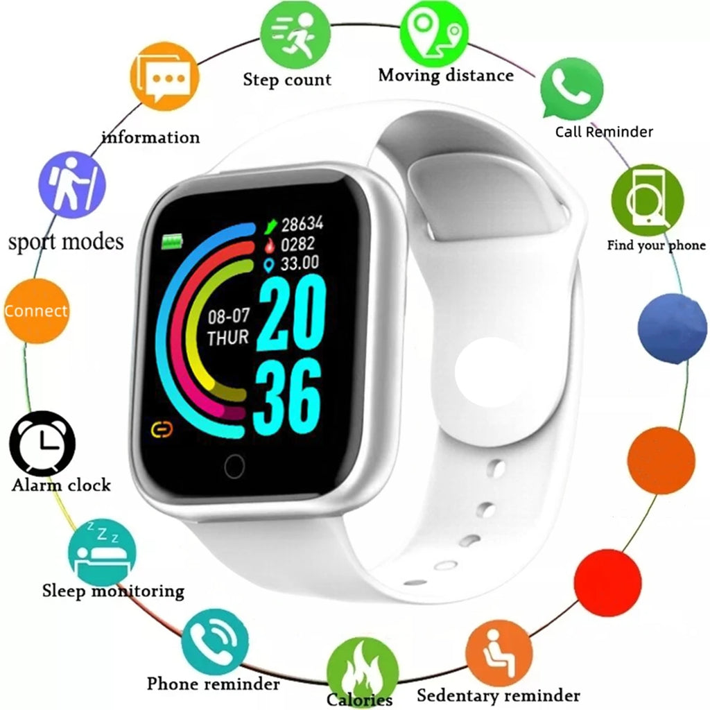 Smartwatch para hombre y mujer con monitor de actividad física, regalo de cumpleaños y reloj electrónico para Android/iOS.