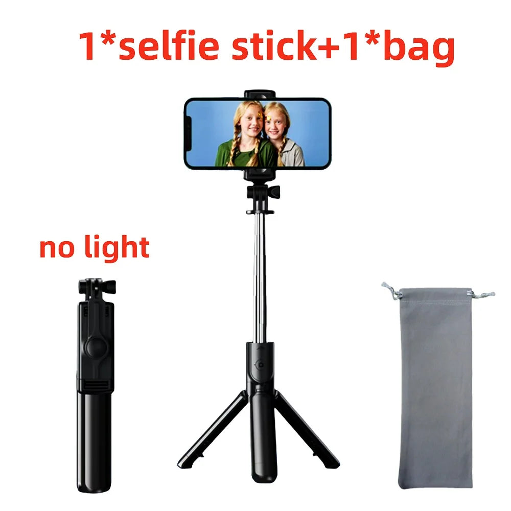 Nuevo trípode FGCLSY para cámara de smartphone, soporte con disparador Bluetooth y luz, soportes inalámbricos para palo selfie con soporte para teléfono