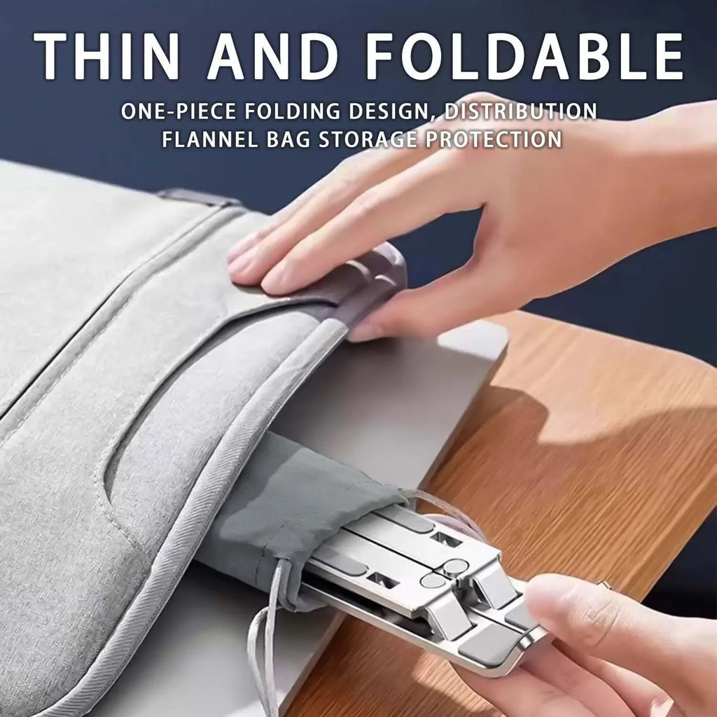 Soporte ajustable de aluminio para portátil: 6 niveles de altura, diseño plegable y portátil para portátiles de 8 a 16 pulgadas, ventilación y disipación de calor mejoradas.