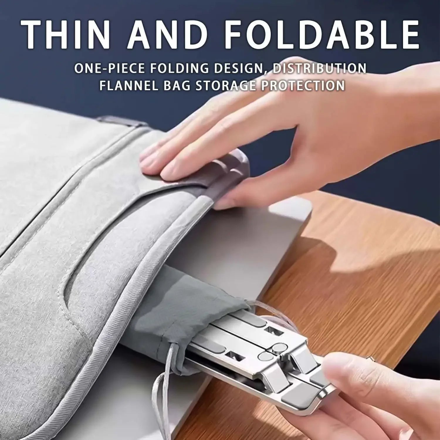 Soporte ajustable de aluminio para portátil: 6 niveles de altura, diseño plegable y portátil para portátiles de 8 a 16 pulgadas, ventilación y disipación de calor mejoradas.