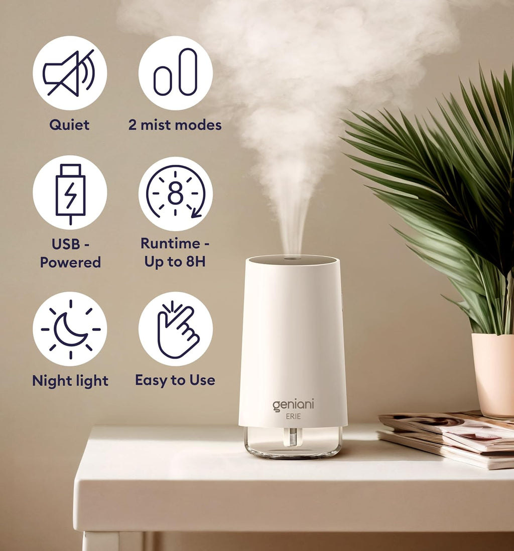 Humidificador Erie de 250 ml, blanco