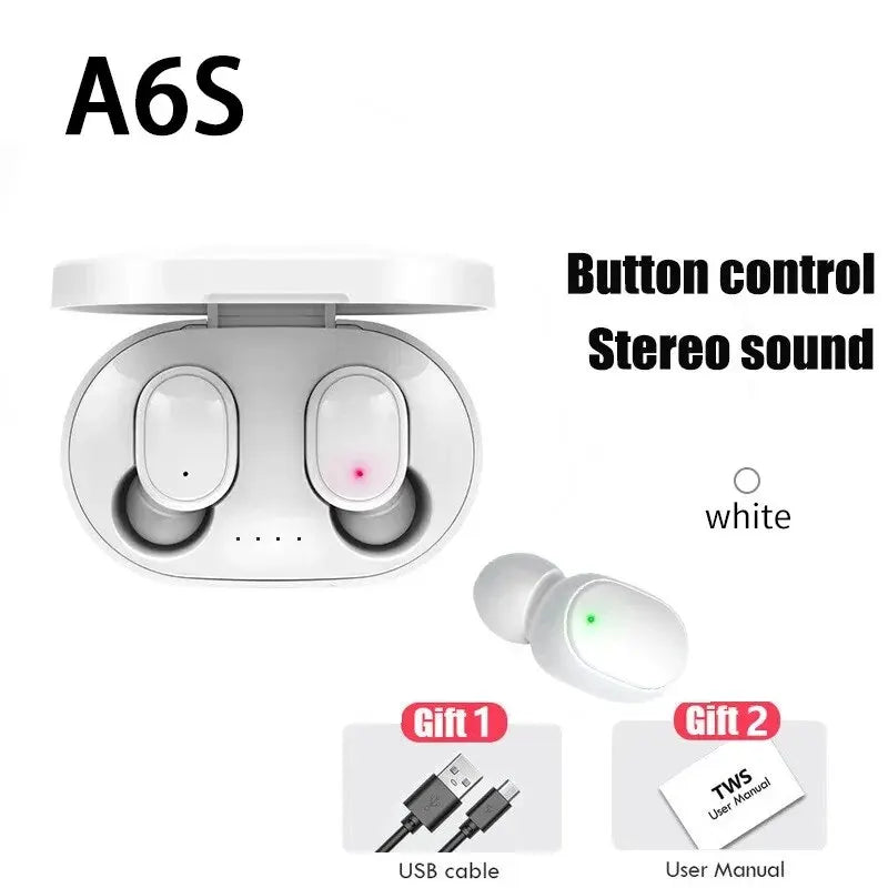 Auriculares inalámbricos Bluetooth TWS A6S con cancelación de ruido y micrófono para Huawei Xiaomi Redmi