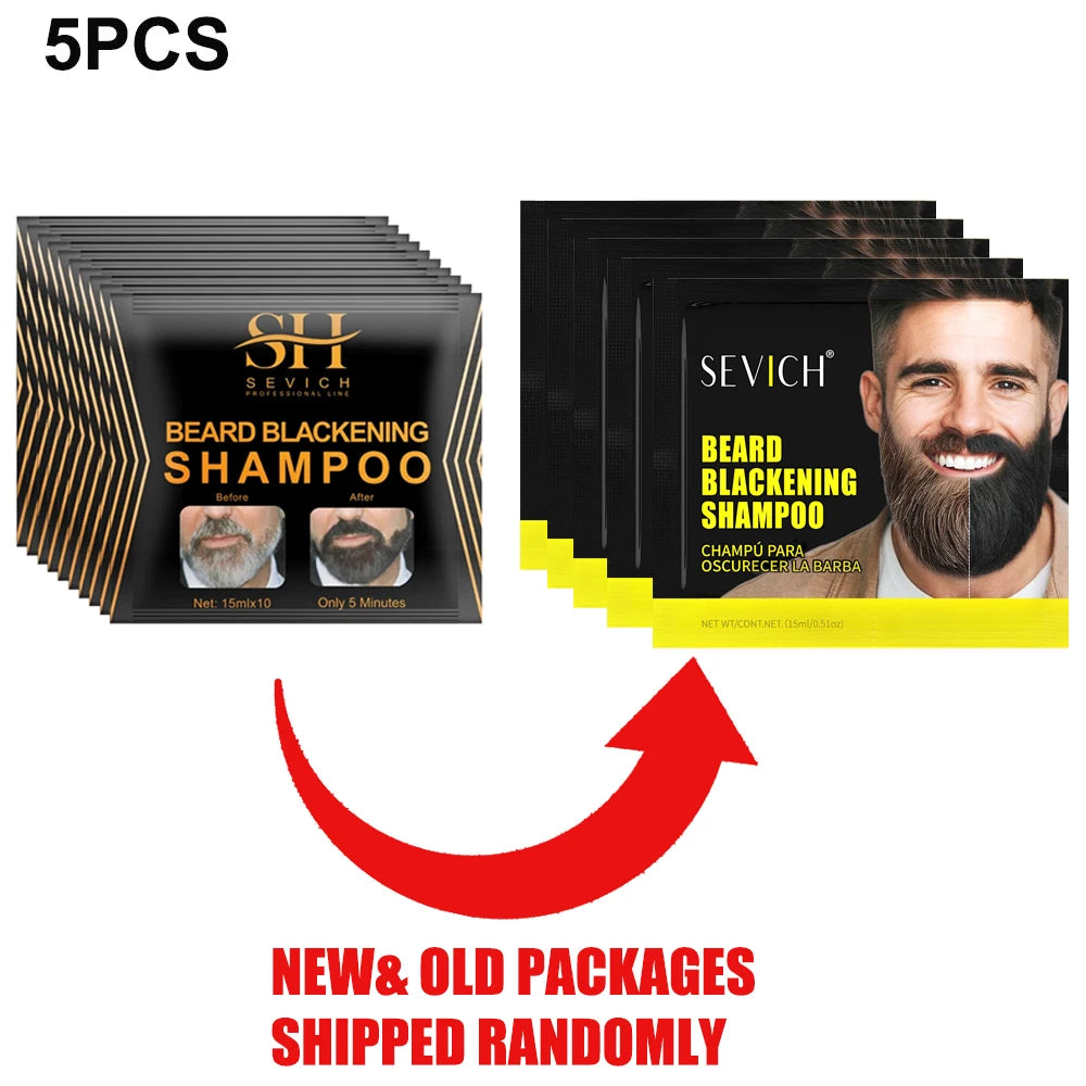 Tinte instantáneo para el cabello, champú para barba negra, pintura para barba, tinte para barba para hombres, tinte natural temporal para bigote negro, champú para dropshipping
