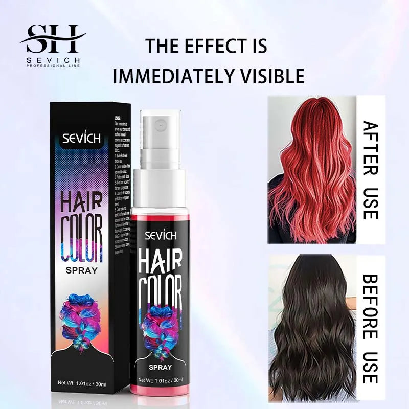 Sevich 8 colores, nuevo estilo, spray colorante para el cabello, coloración instantánea de un solo uso, producto de peluquería para el cuidado y estilismo del cabello para hombres y mujeres.
