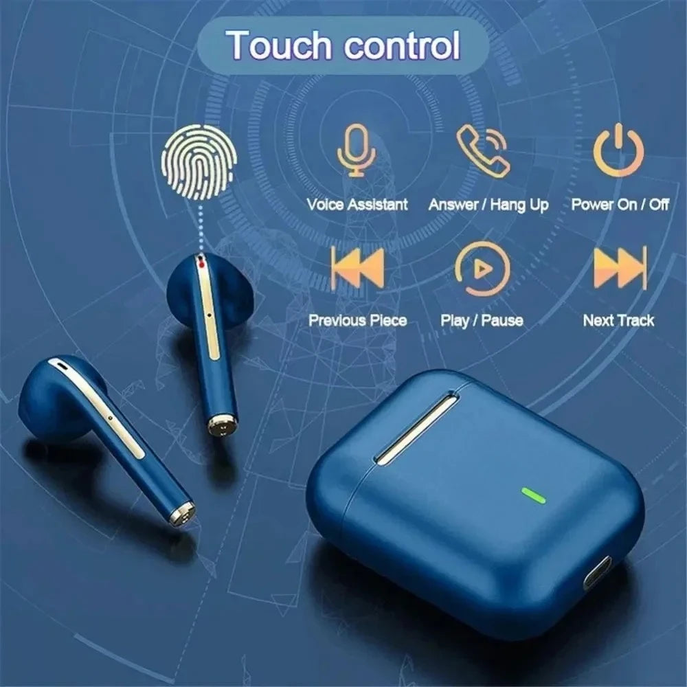 Auriculares inalámbricos J18 In-Ear TWS Bluetooth, auriculares deportivos HiFi estéreo para juegos, resistentes al agua con micrófono.