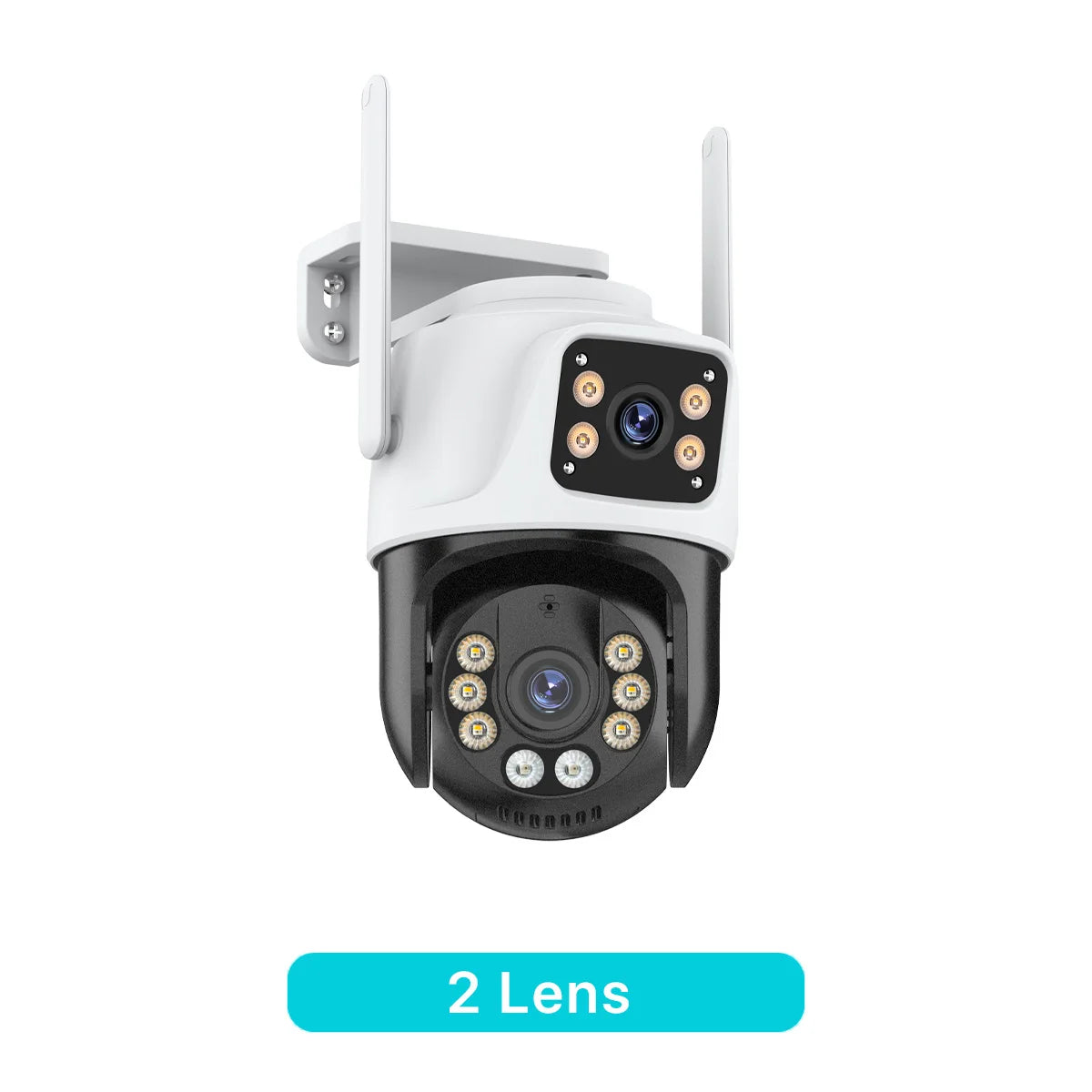 Cámara IP PTZ de tres lentes para exteriores, HD, con tres pantallas, WiFi, seguimiento automático y doble lente, CCTV inalámbrica iCsee
