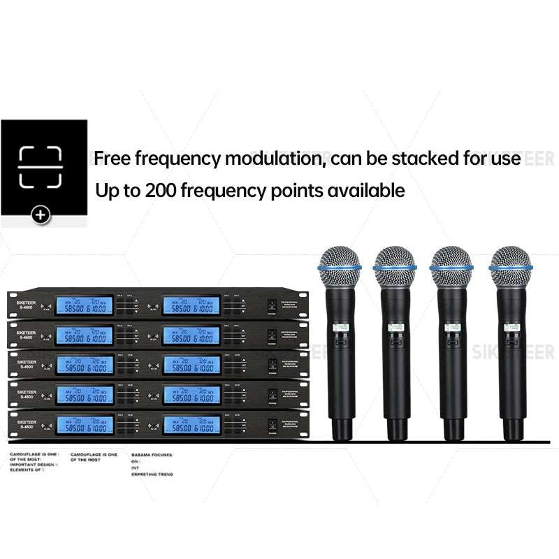Micrófono inalámbrico UHF profesional, de mano, tipo solapa, con carcasa metálica, ideal para bodas y escenarios.