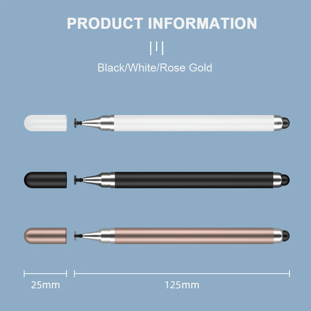 Lápiz óptico universal 2 en 1 (1/2 unidades) para tablet, móvil, Android, iOS, iPad, accesorios para tablet, lápiz táctil capacitivo para pantalla.