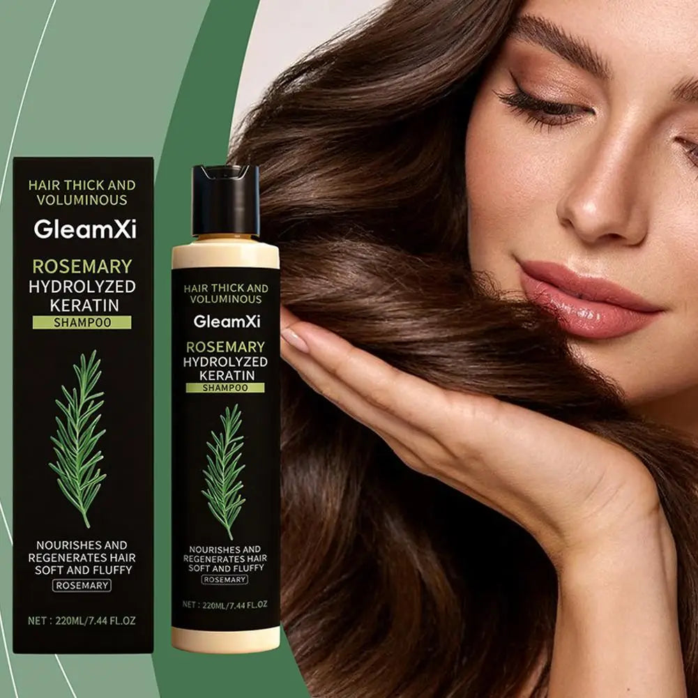Champú de romero orgánico de 100 ml/220 ml con aceite espesante para el crecimiento del cabello, ideal para cabello fino y con caída. Champú natural voluminizador.