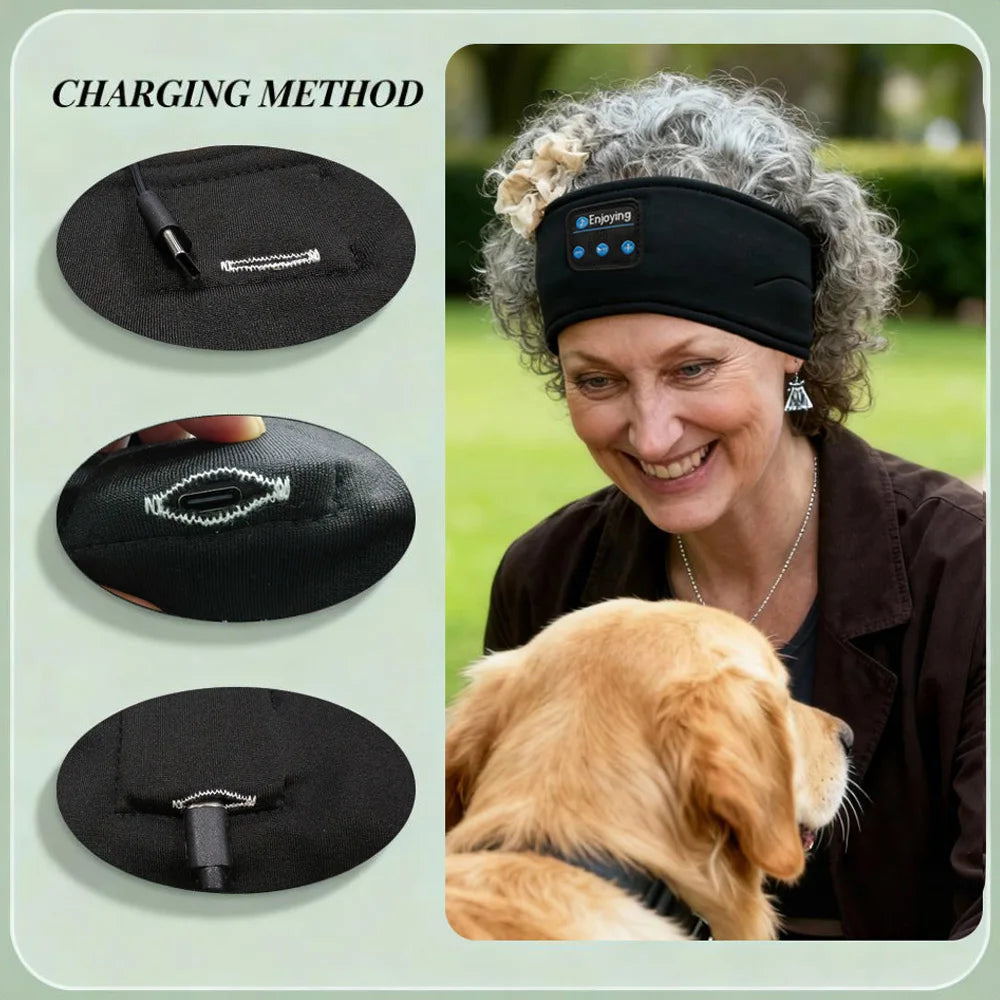 Auriculares inalámbricos Bluetooth para música, máscara para ojos, diadema deportiva, auriculares antirruido, para hablar, correr, yoga, música, diadema, auriculares inalámbricos para dormir