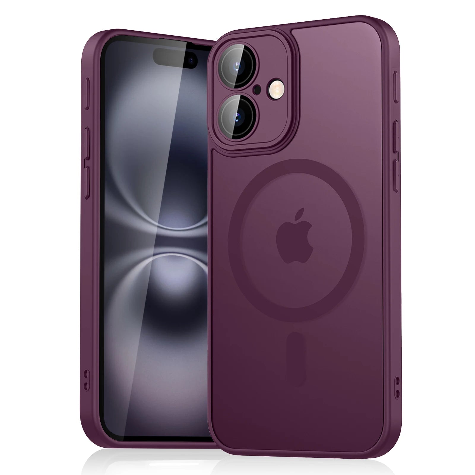 Funda de lujo magnética, mate, translúcida y a prueba de golpes para iPhone 11 12 13 14 15 16 con cubierta de carga inalámbrica MagSafe.