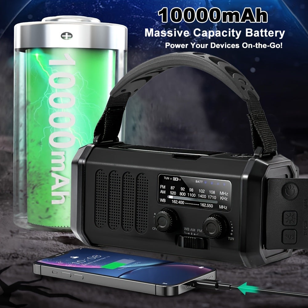 Radio portátil de emergencia con energía solar (10000 mAh)