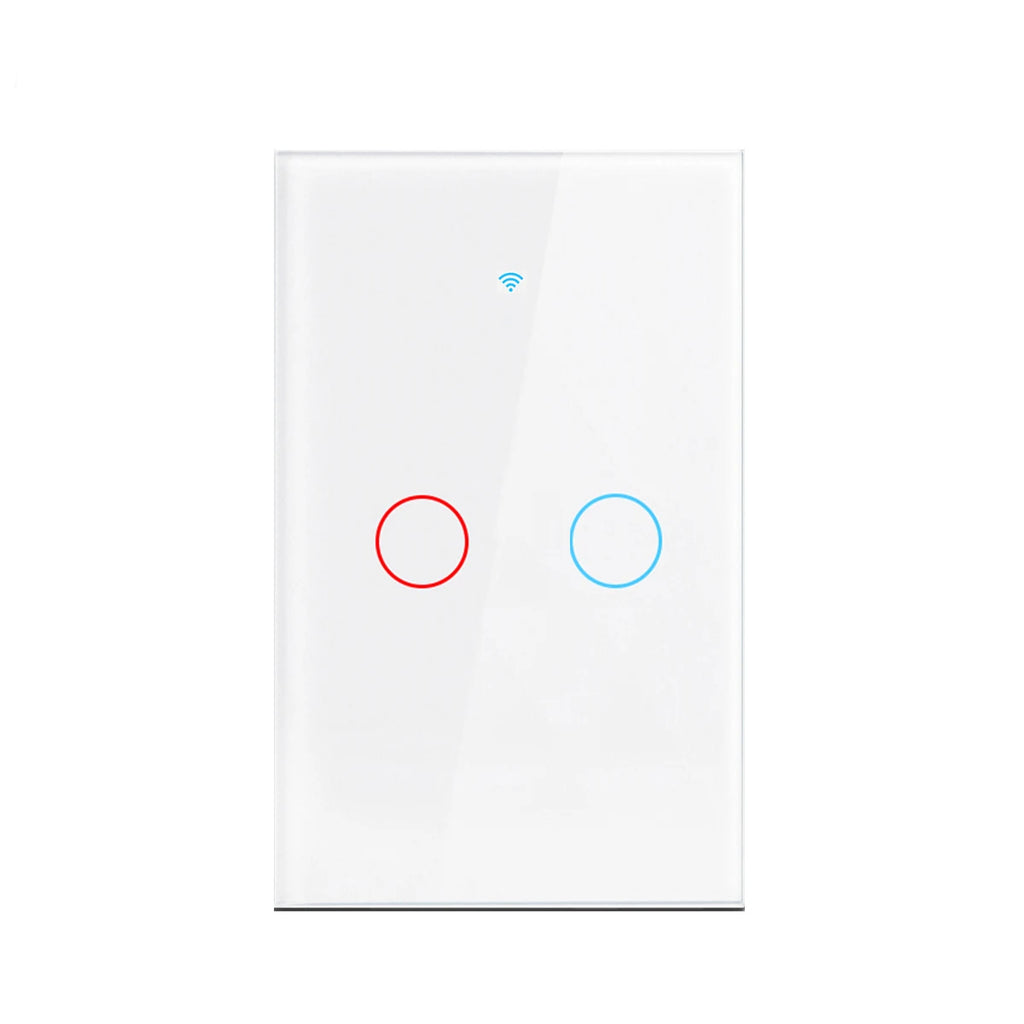 Interruptor de luz inteligente Tuya WiFi para EE. UU. Cable neutro/No requiere cable neutro Interruptor táctil de pared tipo 120 Funciona con Alexa, Google Home