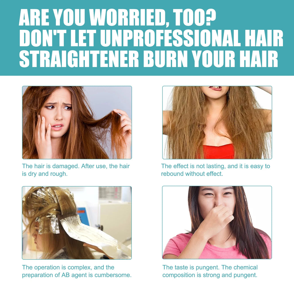 Crema correctora de queratina para cabello liso. Repara el cabello dañado. Mejora la calidad del cabello. Suaviza el cabello. Previene la sequedad y el encrespamiento. Producto para el cuidado del cabello.
