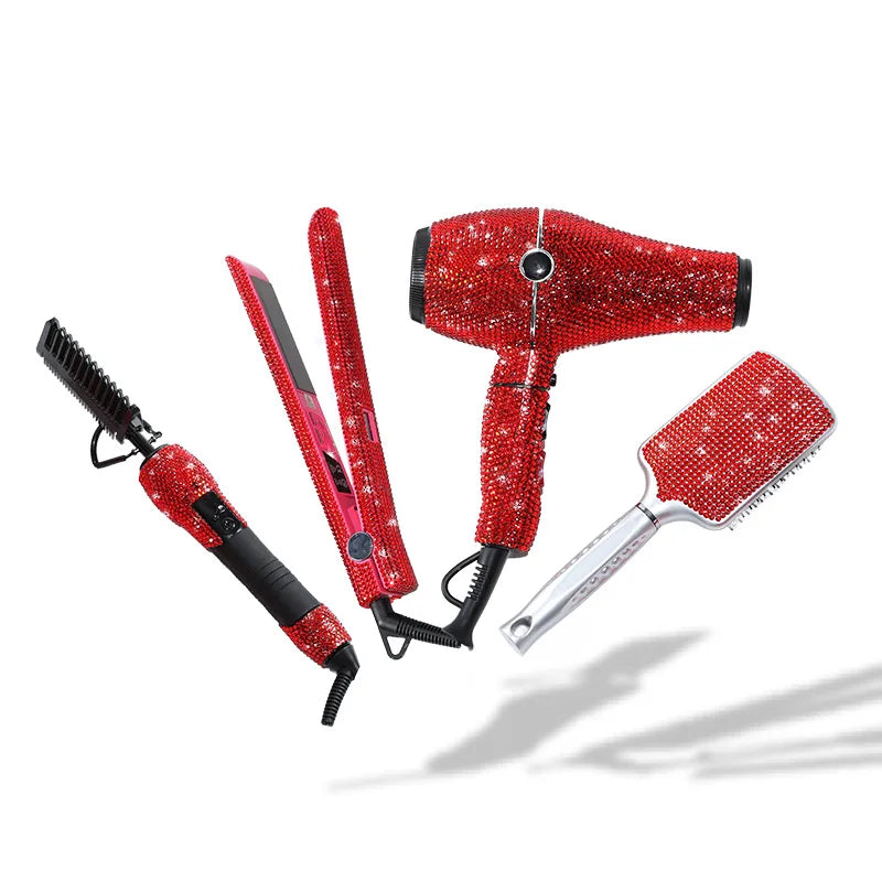 Set de herramientas profesionales para estilismo capilar: secador de pelo Diamond, peine de cerámica para planchar, ¡oferta imperdible! Accesorios para el cuidado del cabello para un look perfecto.