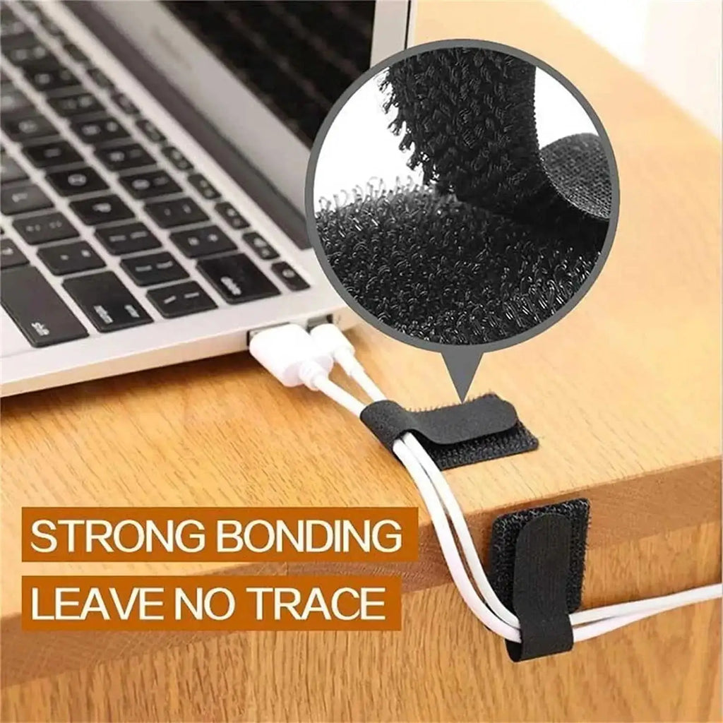 Bridas reutilizables para cables, organizador de cables, soporte para cuerdas, autoadhesivas, ajustables, para organización de escritorio.