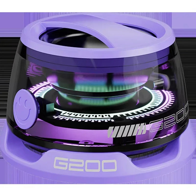 Mini altavoz estéreo de viaje para exteriores, altavoz Bluetooth magnético inalámbrico portátil con luz RGB y soporte para teléfono (compatible con iOS).