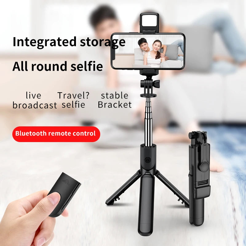 Nuevo trípode FGCLSY para cámara de smartphone, soporte con disparador Bluetooth y luz, soportes inalámbricos para palo selfie con soporte para teléfono