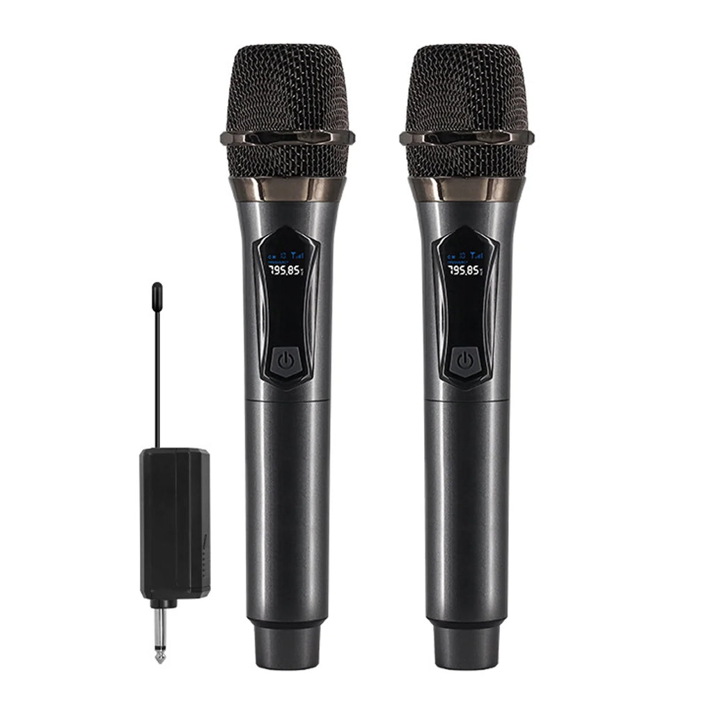 Micrófono FULUODE para karaoke, micrófono inalámbrico profesional, micrófono inalámbrico UHF de mano recargable dinámico