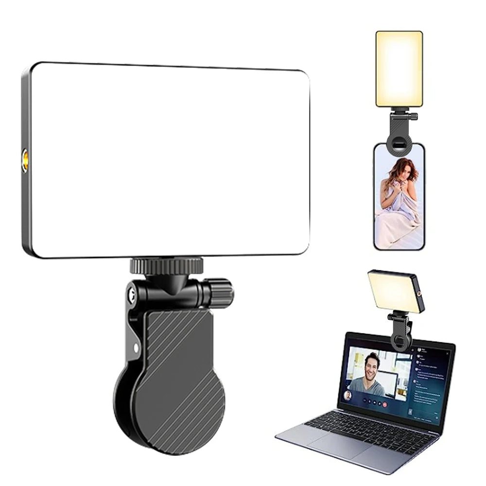 Liquidación_Luz para selfies de smartphone, luz para videoconferencias, luz LED portátil compatible con teléfonos móviles, iPads, portátiles y cámaras_